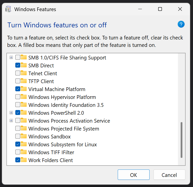 windows features